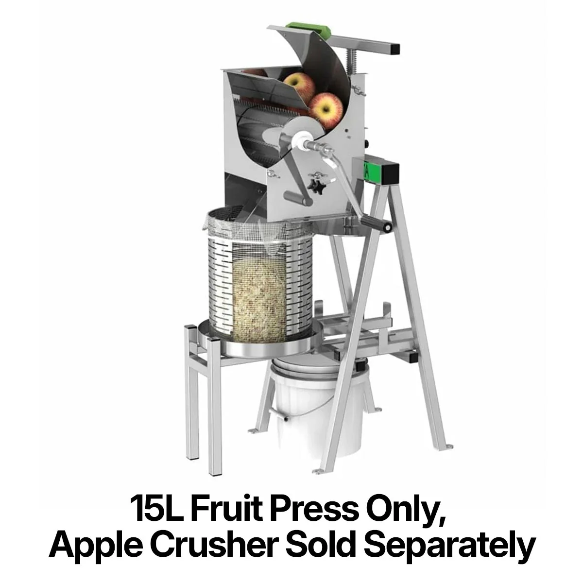15L Stainless Steel Fruit and Wine Press - Image 4