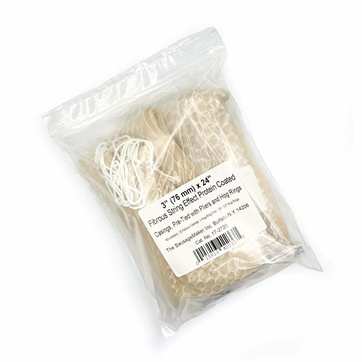 76mm Clear Protein Coated String Effect Fibrous Casing Kit - Image 6