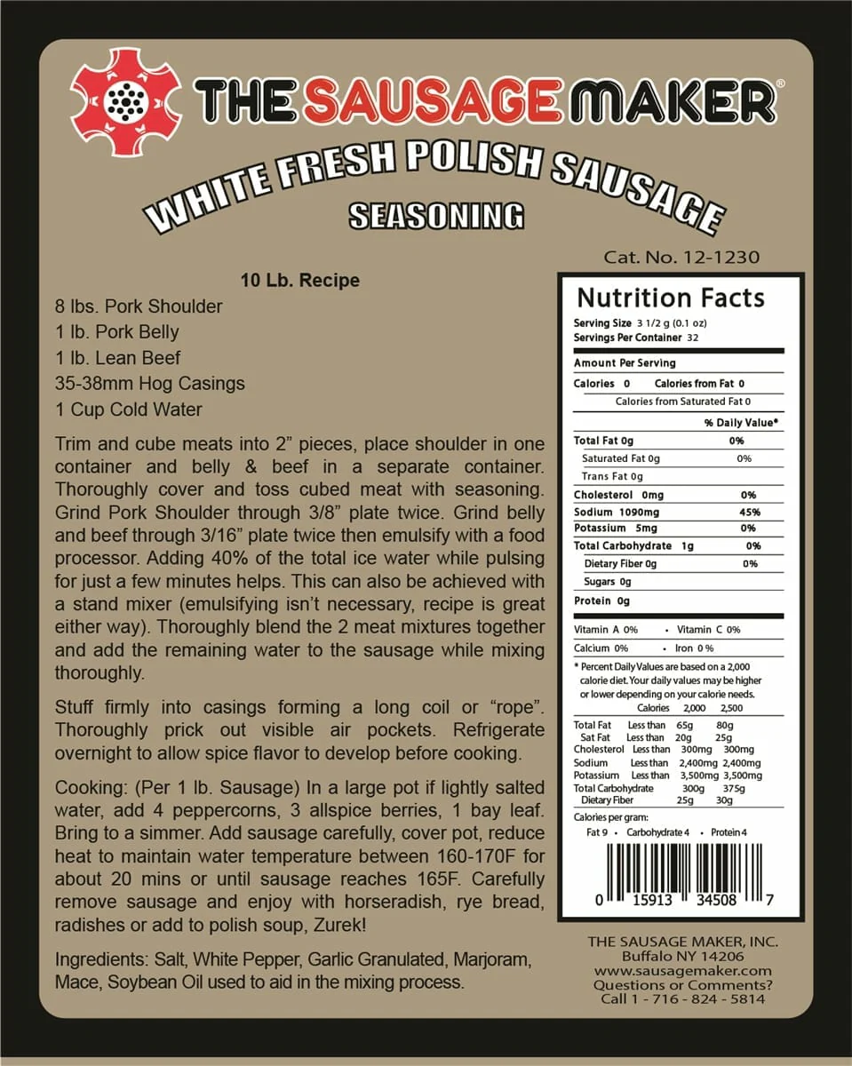 White Fresh Polish Sausage Seasoning 4oz. - Image 3